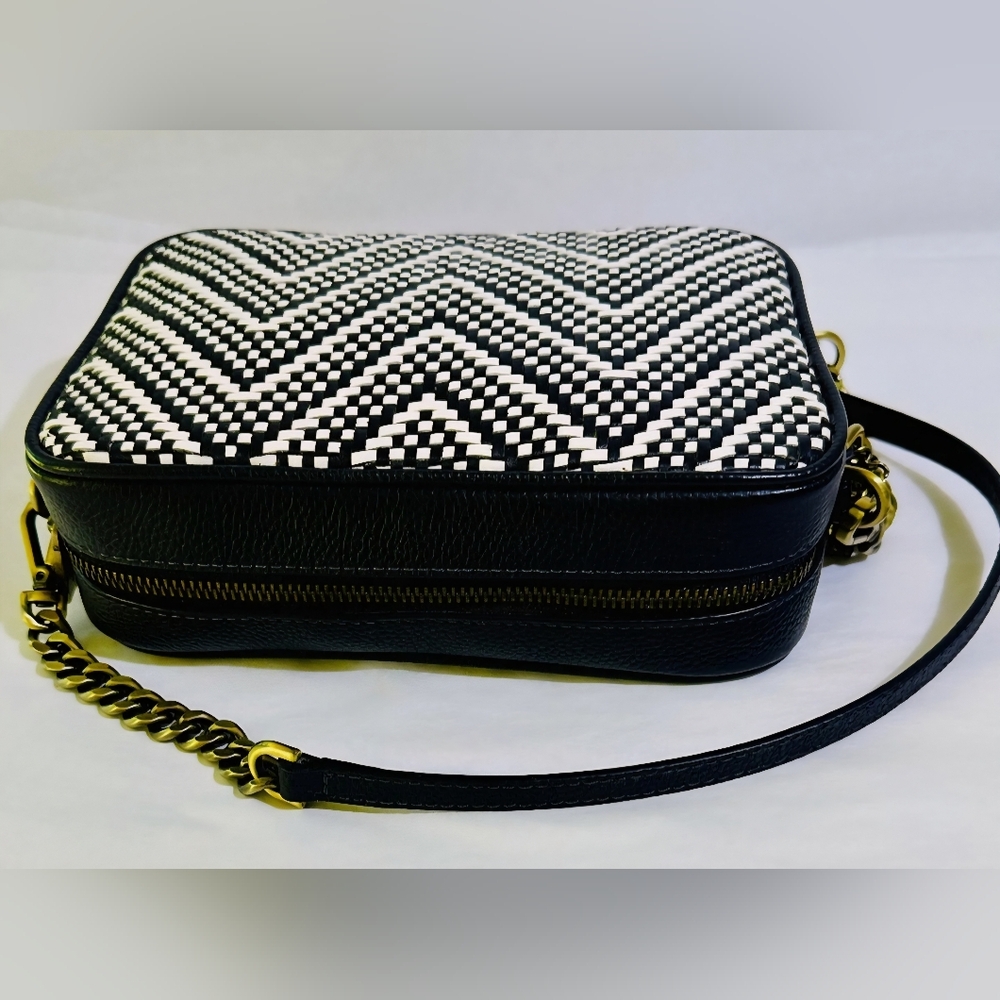 Michael Kors Ginny Medium Woven Leather Crossbody - Picture 5 of 8